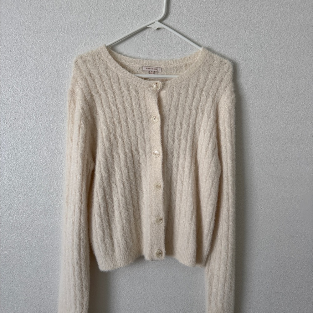 Cozy Cream Button-Up Sweater (Worn Once)